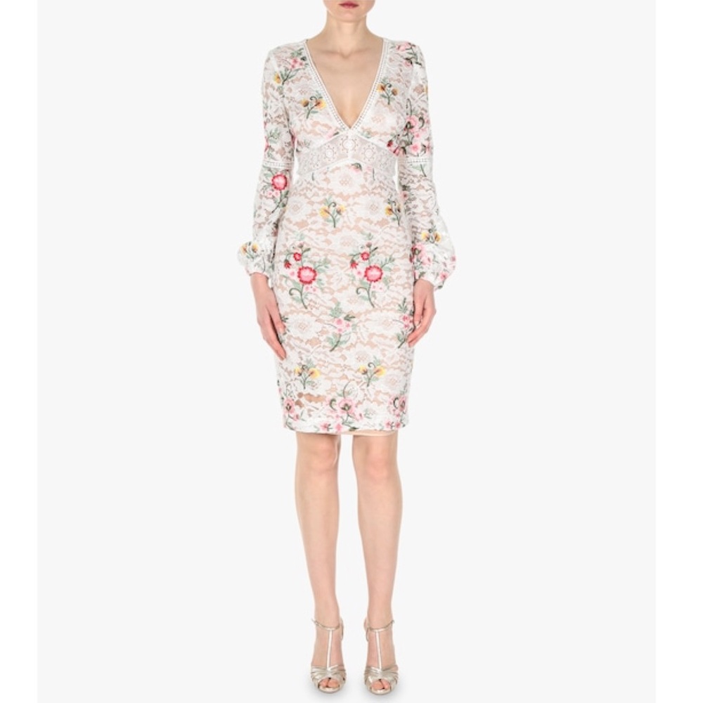 Badgley Mischka Lace Boho Cocktail Dress - Picture 4 of 12